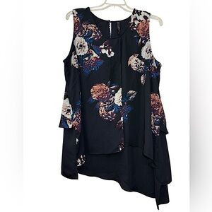 💥2/$15 Seven7 Melissa McCarthy black blue cream rust plum layered tank top 2X